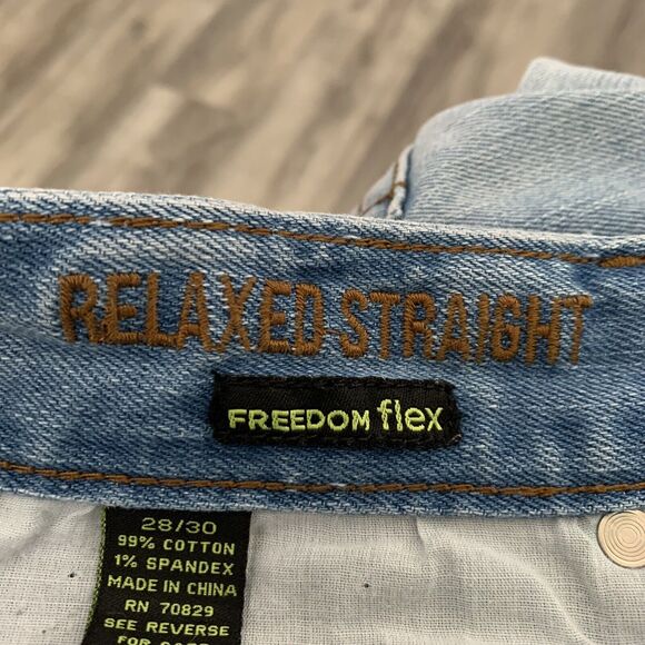 Carbon Jeans Relaxed Straight Freedom Flex Mens 28x30 Light Wash Blue Act 29x29 - Picture 5 of 7